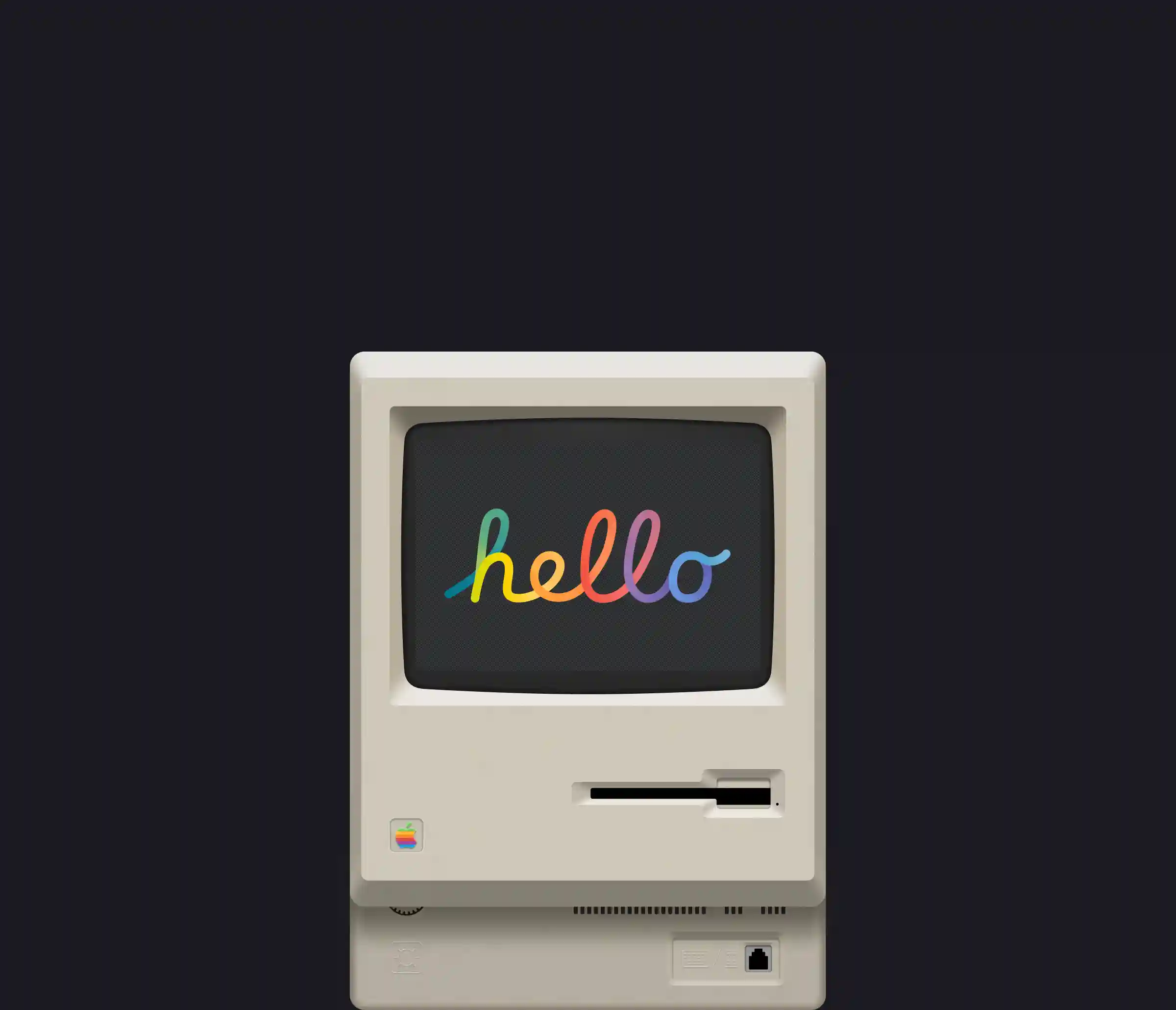 Apple Macintosh 128k Hello